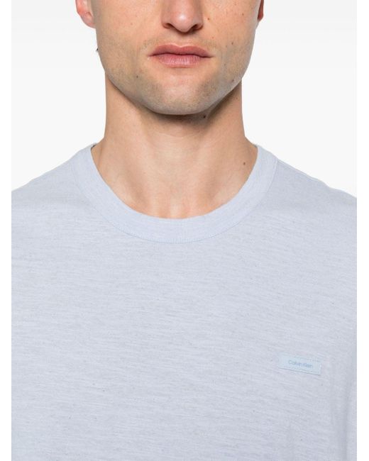 Camiseta con detalle del logo Calvin Klein de hombre de color White