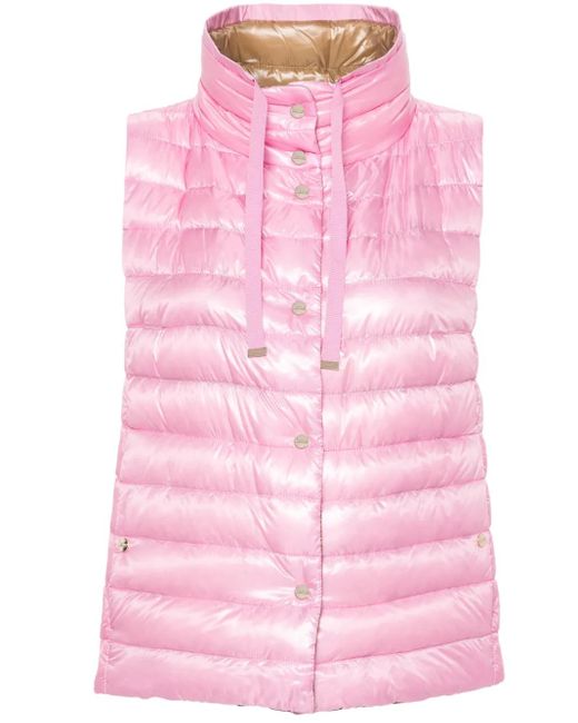 Gilet Imbottito Reversibile di Herno in Pink