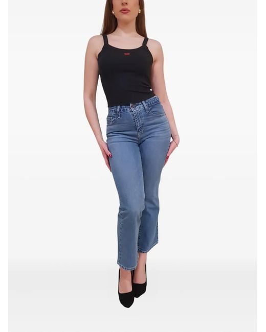 Levi's Blue High-Waisted Straight-Leg Jeans