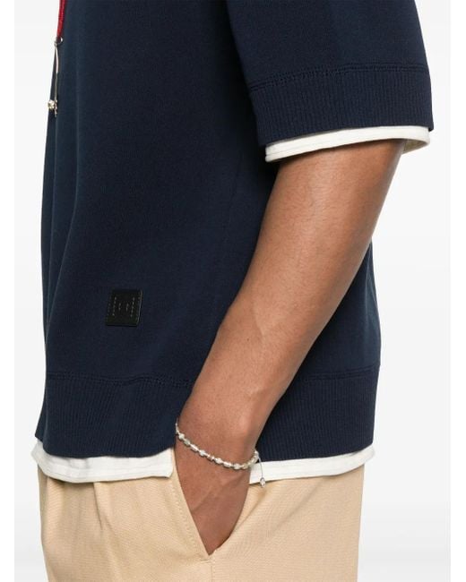 Lanvin Blue Two-Layer T-Shirt for men
