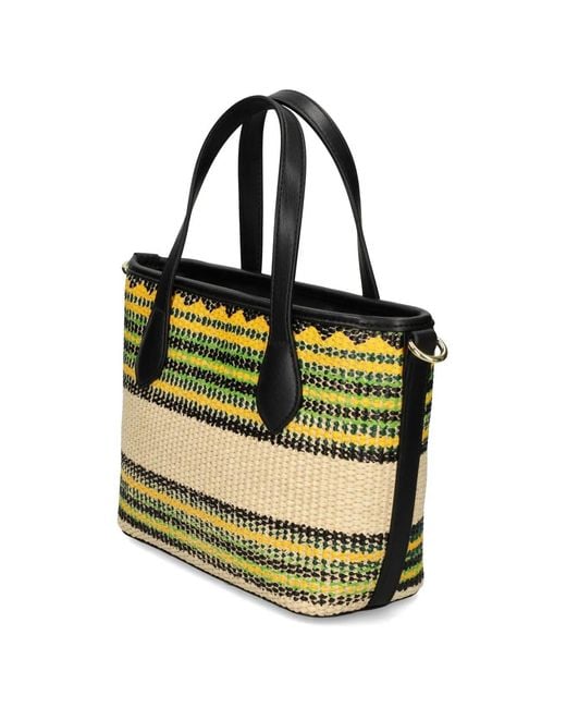 Love Moschino Metallic Striped Tote Bag