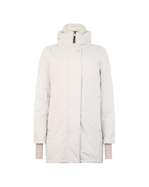Herno White Laminar Hooded Coat