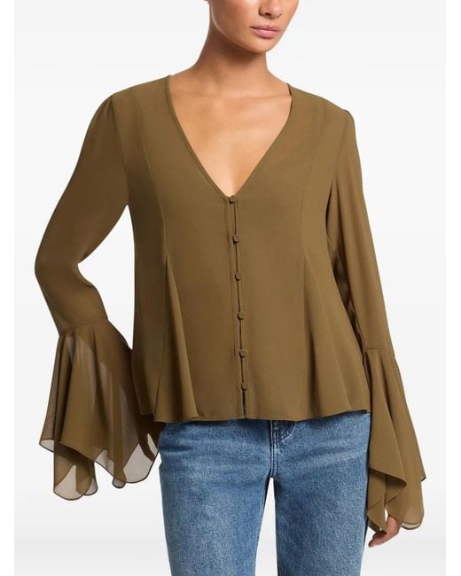 Michael Kors Green Georgette Blouse