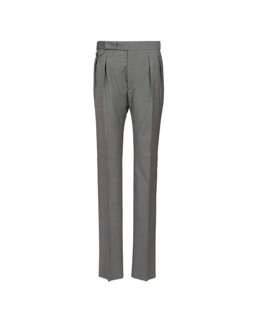 Tagliatore Gray Pavel Prince Of Wales Pleated Trousers for men
