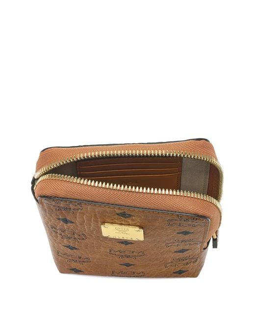 MCM Brown Aren Visetos Phone Pouch