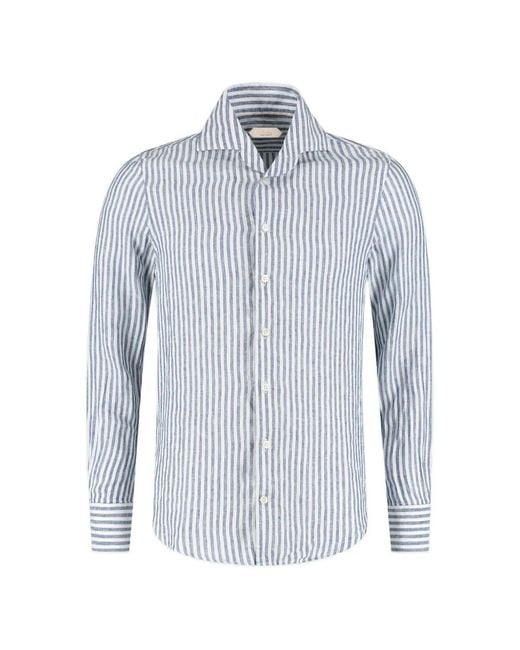 Aurélien Blue Seaside Striped Shirt for men