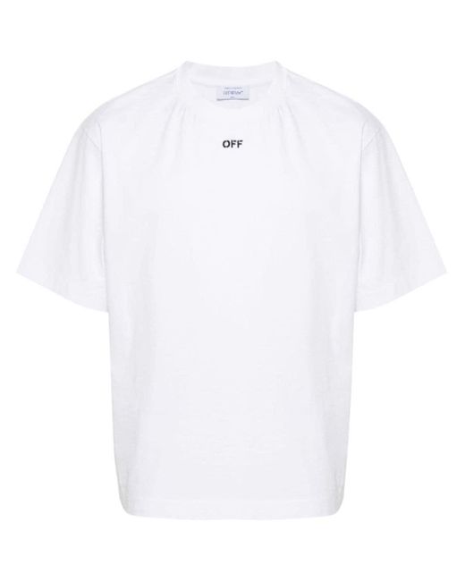 Off-White c/o Virgil Abloh Katoenen T-shirt Met Geborduurd Logo in het White voor heren