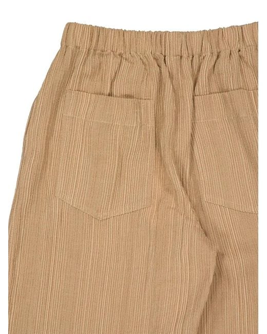 120% Lino Natural Pleated Palazzo Pants