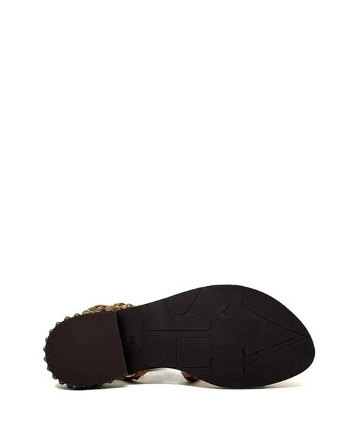 Ash Brown Precious Stud-Embellished Sandals