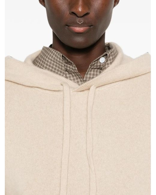 7 For All Mankind Natural Drawstring-Hood Pouch-Pocket Hoodie