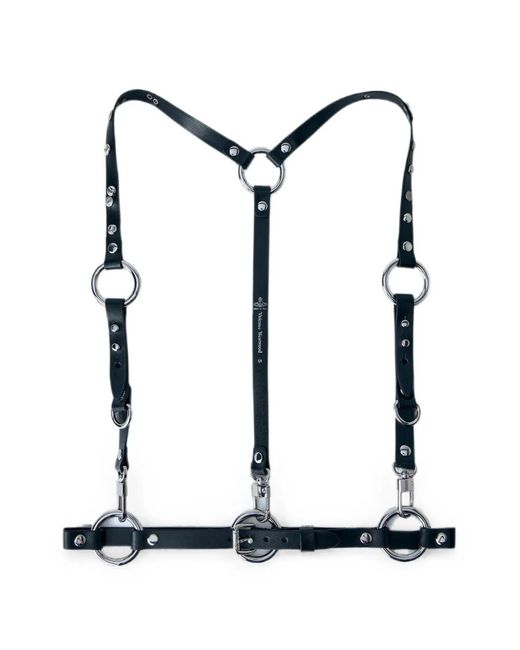 Vivienne Westwood Black Leather Ring-Detail Harness