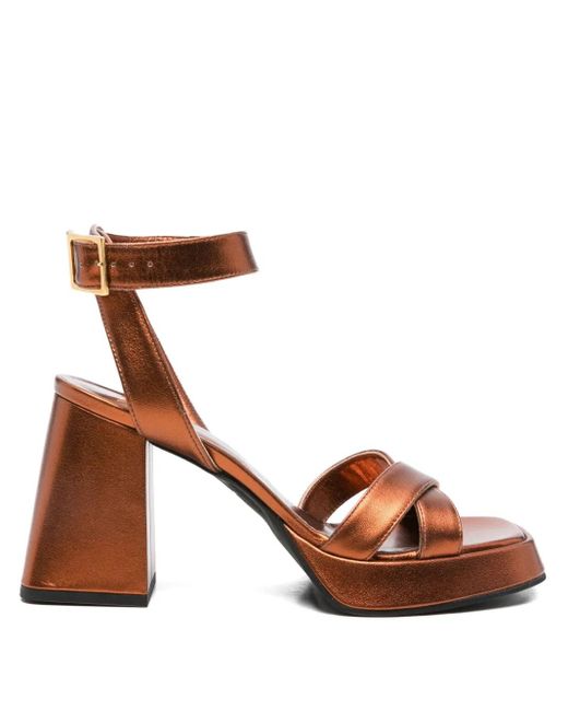 Giampaolo Viozzi Brown Sandalen Mit Überkreuzten Riemen 95Mm