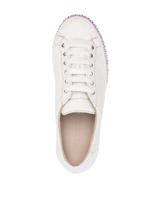 Le Silla White Andrea Canvas Sneakers
