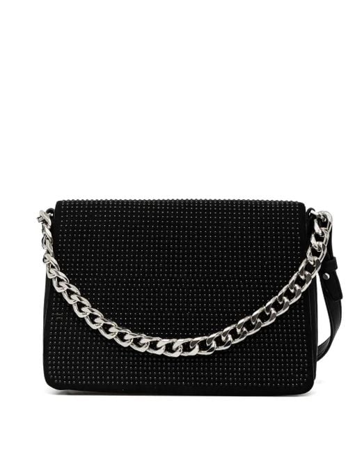 DKNY Black Rhinestone-Embellished Shoulder Bag