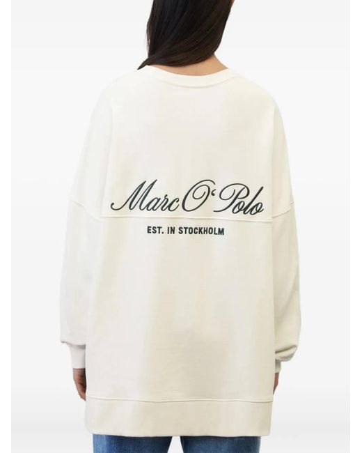 Sudadera con logo bordado Marc O' Polo de color White