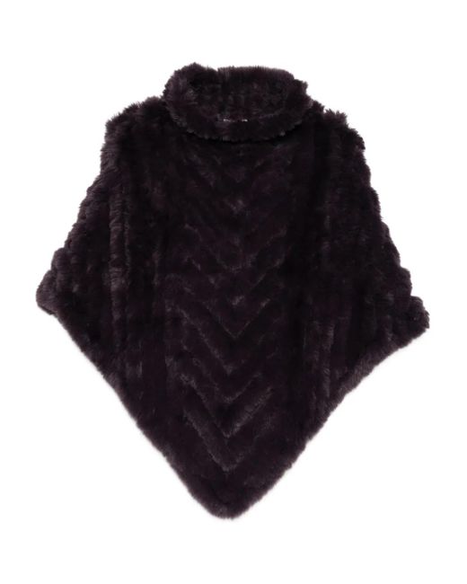Liu Jo Black Rollkragen-Poncho Mit Zickzackmuster