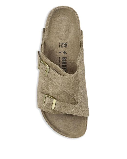 Sandali Slides Con Fibbia di Birkenstock in Brown