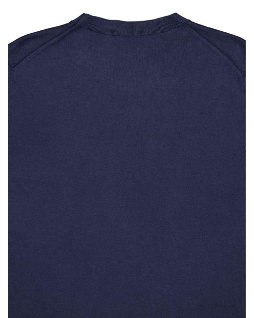 Boglioli Blue Crew-neck Silk-cotton Blend T-shirt for men