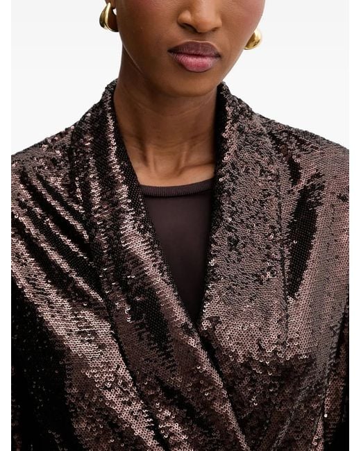 Silvian Heach Black Sequin Tie Blazer