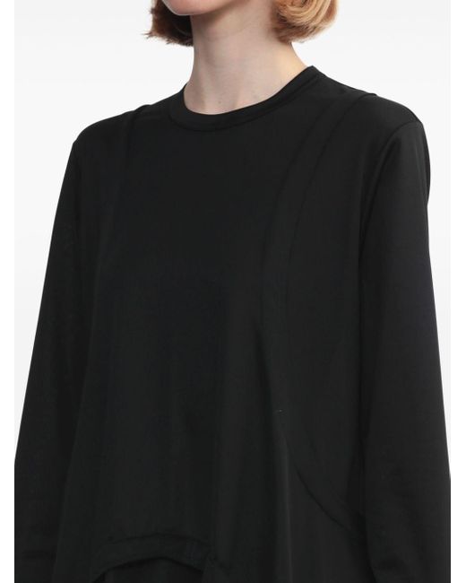 T-shirt a maniche lunghe con design a strati di Comme des Garçons in Black