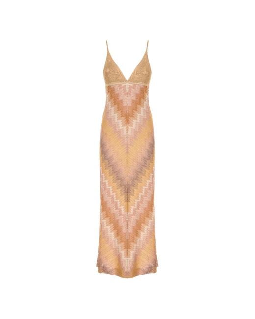 Missoni White V-Neck Midi Dress