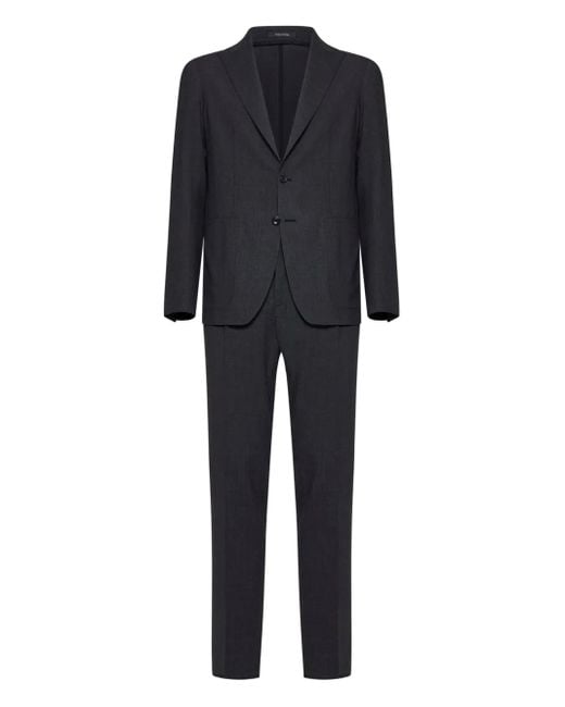 Traje Con Bolsillos De Parche Tagliatore de hombre de color Black