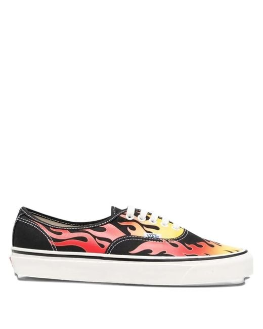 Vans Black Authentic 44 Dx Flame-Print Sneakers