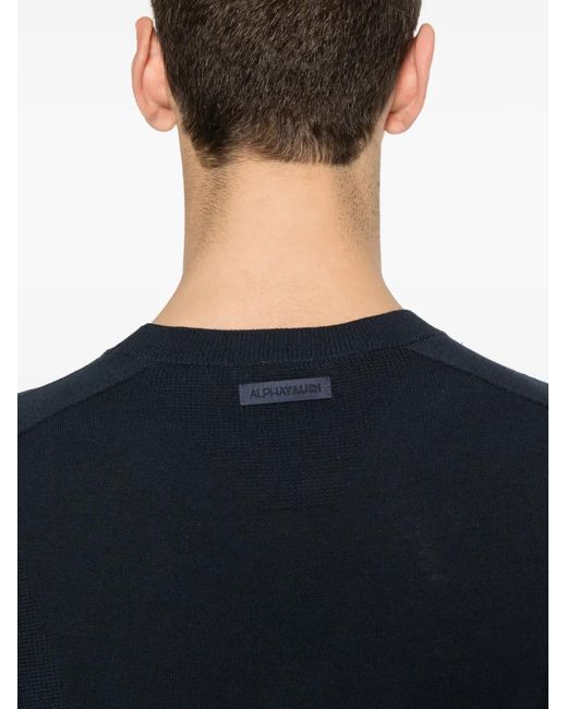 ALPHATAURI Black Crew-Neck T-Shirt for men