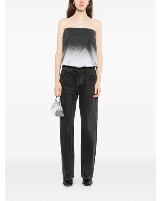 Alexander Wang Gray Reflective Bubble Top