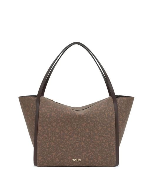 Tous Brown Kaos Signature-Pattern Large Tote Bag