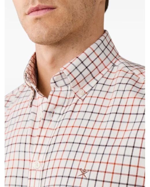 Hackett Tattersall Button-Down Overhemd in het White voor heren