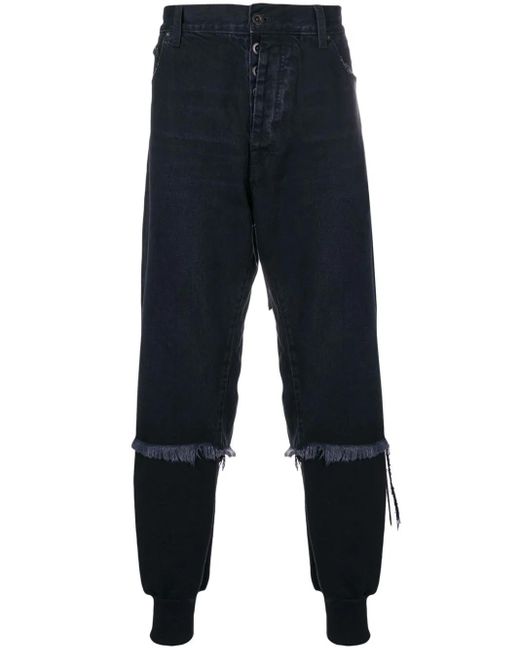 Unravel Project Blue Layered Jeans for men