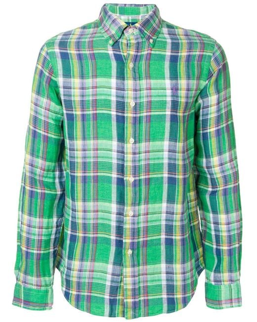 ralph lauren green check shirt