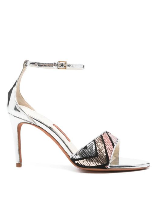 Missoni 80mm Sequinned Sandals White