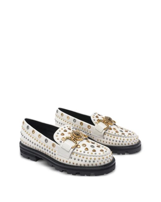 Kurt Geiger Gray Mansion Stud Embellished Loafers