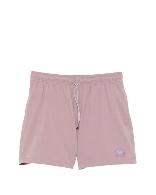 Emporio Armani Purple Chevron-Weave Swim Shorts for men