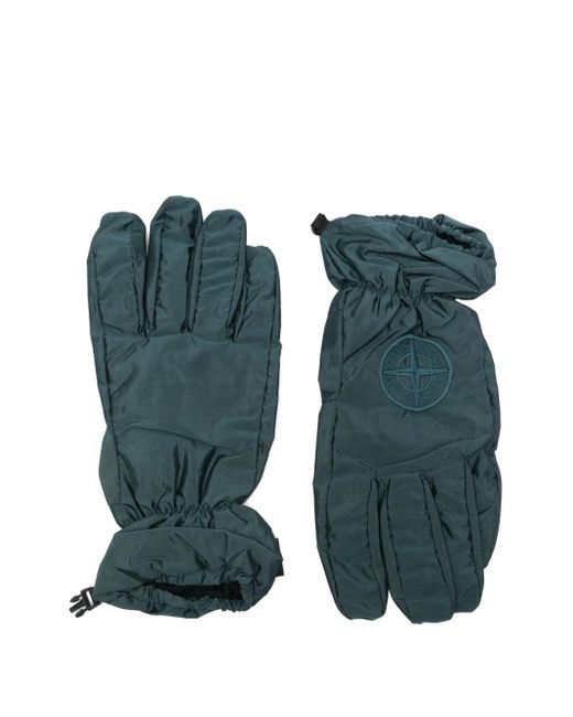 Guanti Con Logo Ricamato di Stone Island in Green da Uomo
