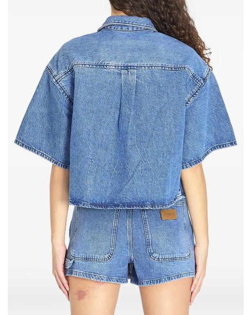Alexander Wang Blue Patch-Pocket Denim Shirt