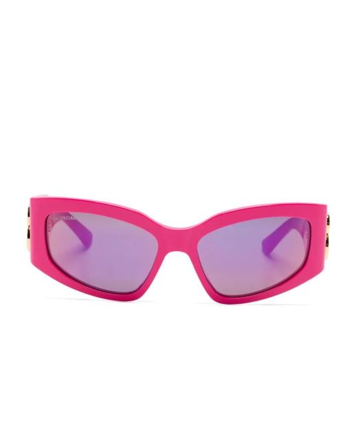 Balenciaga Pink Rectangle-Frame Sunglasses