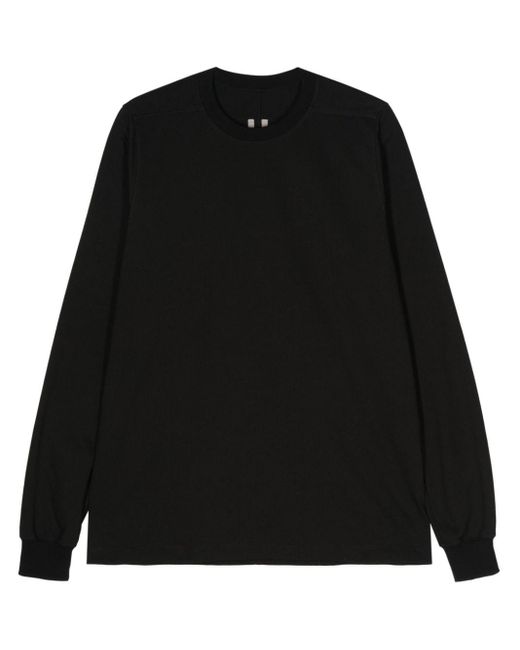 Rick Owens Black Seam-detail Cotton Sweatshirt for men