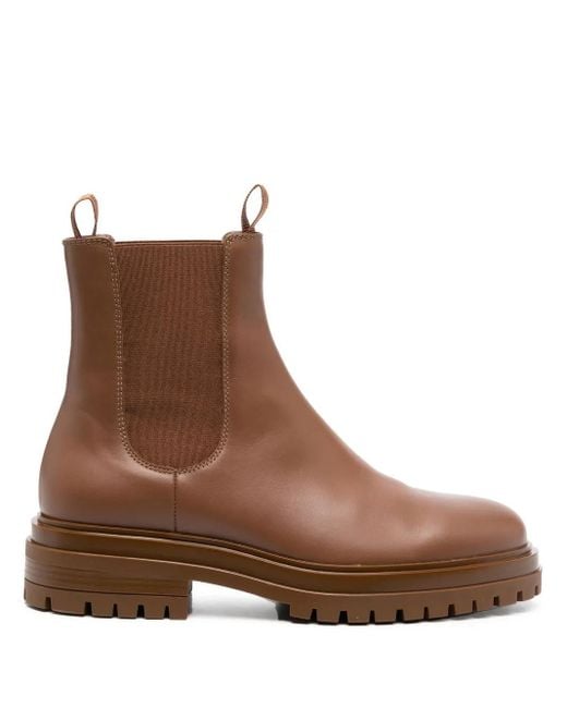 Gianvito Rossi Brown Round Toe Ankle Boots for men