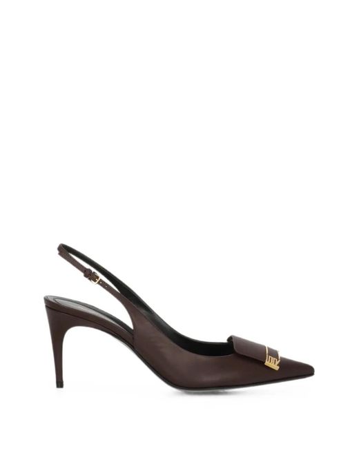 Sergio Rossi Metallic Sr Evolv Plaque-Detail Pointed-Toe Slingback Pumps