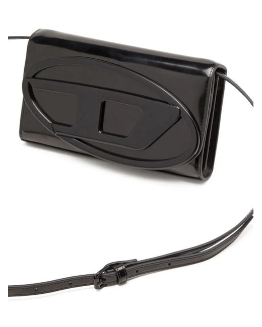DIESEL 1dr レザー チェーンウォレット Black
