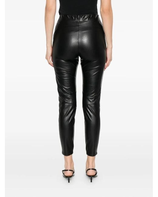 Pantalon En Cuir À Coupe Courte Ermanno Scervino en coloris Black