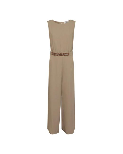 P.A.R.O.S.H. Natural Panty Floral-Embellished Jumpsuit