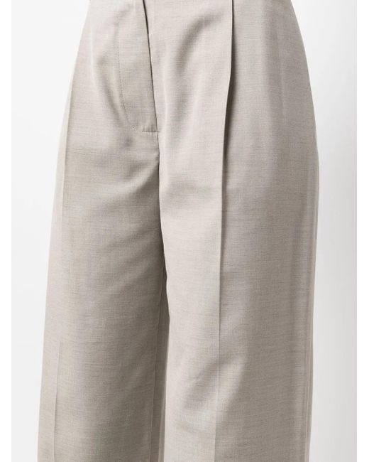 Low Classic Natural High-Waisted Pleated Trousers