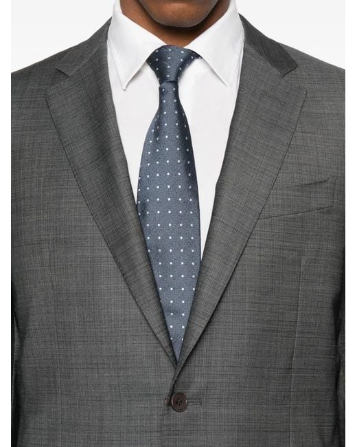 Canali Gray Three-Button Check Suit for men