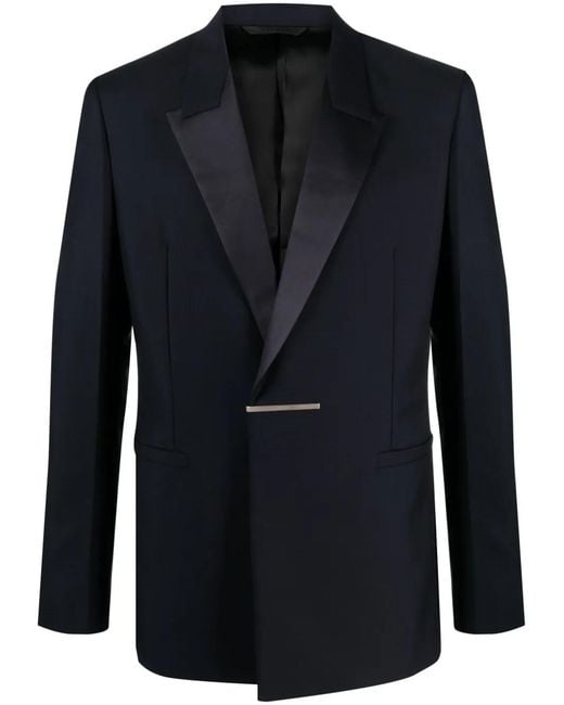 Givenchy Blue Single-Breasted Tailored Suit Jacket for men