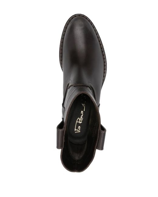 Via Roma 15 Black Texan 65Mm Leather Ankle Boots