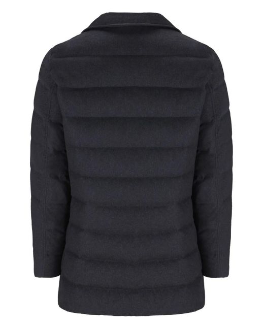 Herno Blue Double-Breasted Padded Coat for men
